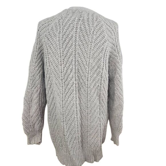 Universal Thread Women's Size Small Gray Chunky Knit Cardigan Sweater - Picture 4 of 7